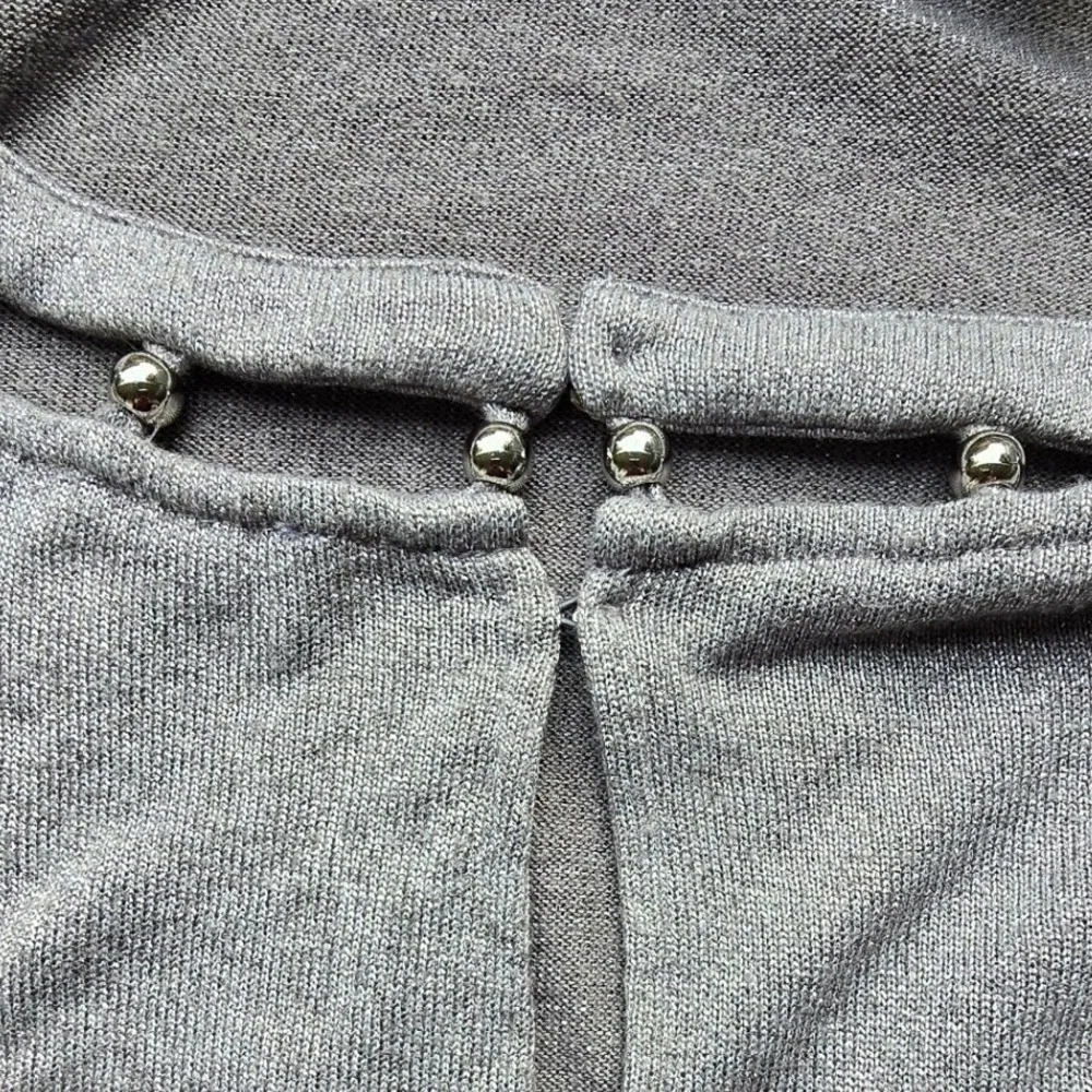 MICHAEL‎ KORS Silver Metallic Cutout Cold Shoulder Long Sleeve Top XL